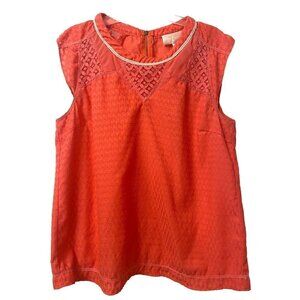 Skies Are Blue Lace Short Sleeve Top, Women's Large